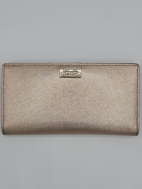 KATE SPADE  Metallic Rose Gold‎ Slim Bifold Wallet